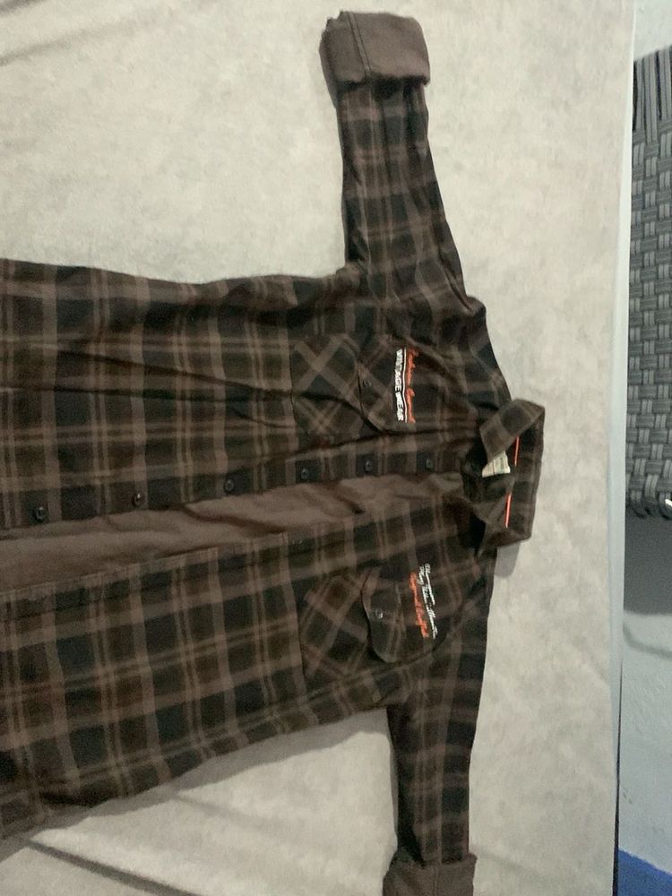 Brown Plaid Flannel Shirt