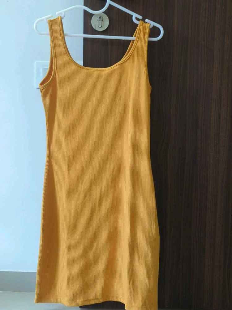 Mustard Bodycon Mini Dress