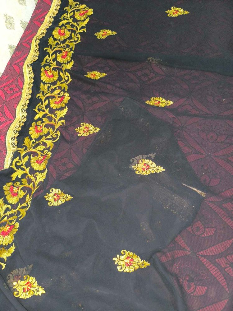 Embroidered Indian Saree