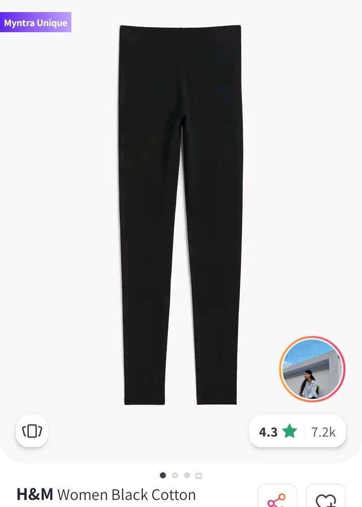 H&amp;M Black Cotton Leggings