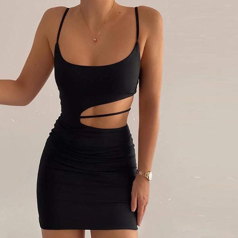 Black cut out bodycon dress