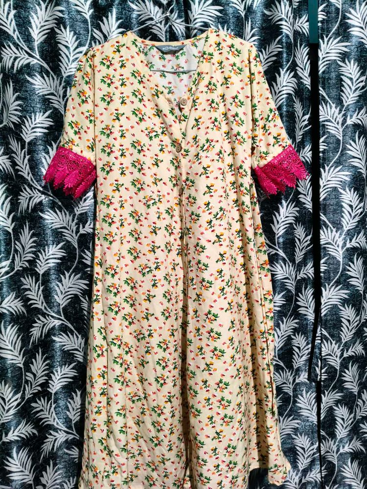 Gufrina Floral Print Kurta M