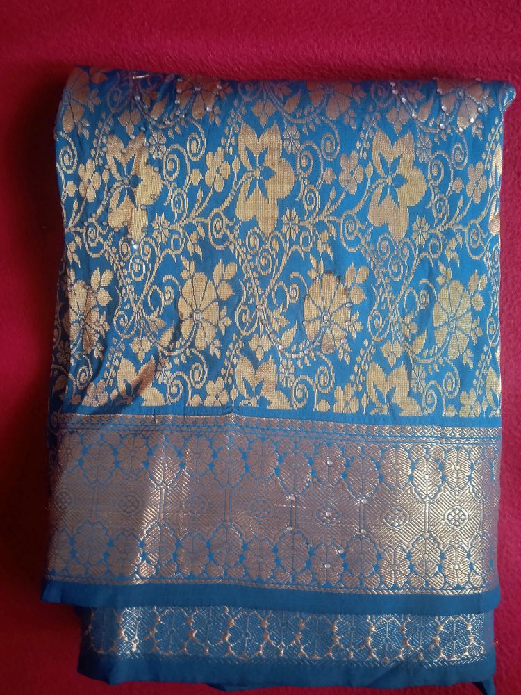 Peacock Blue Silk Saree..looks Beautiful .