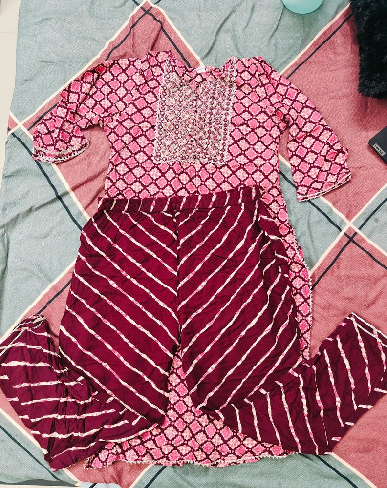 Maroon Salwar Kurta Set