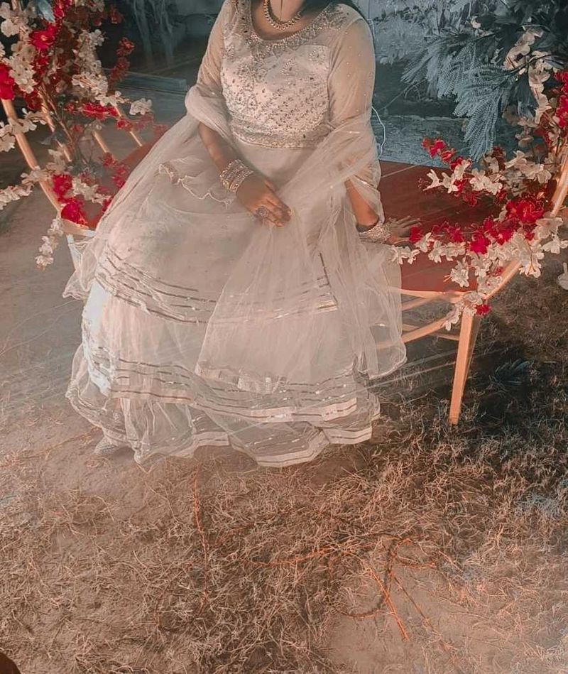 Elegant White Embroidered Ethnic Gown