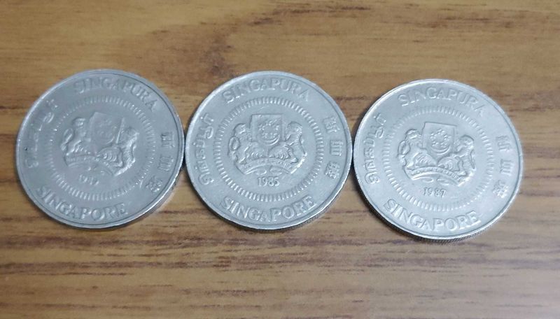 Rare Singapore Coins 3 Pcs Set.Combo