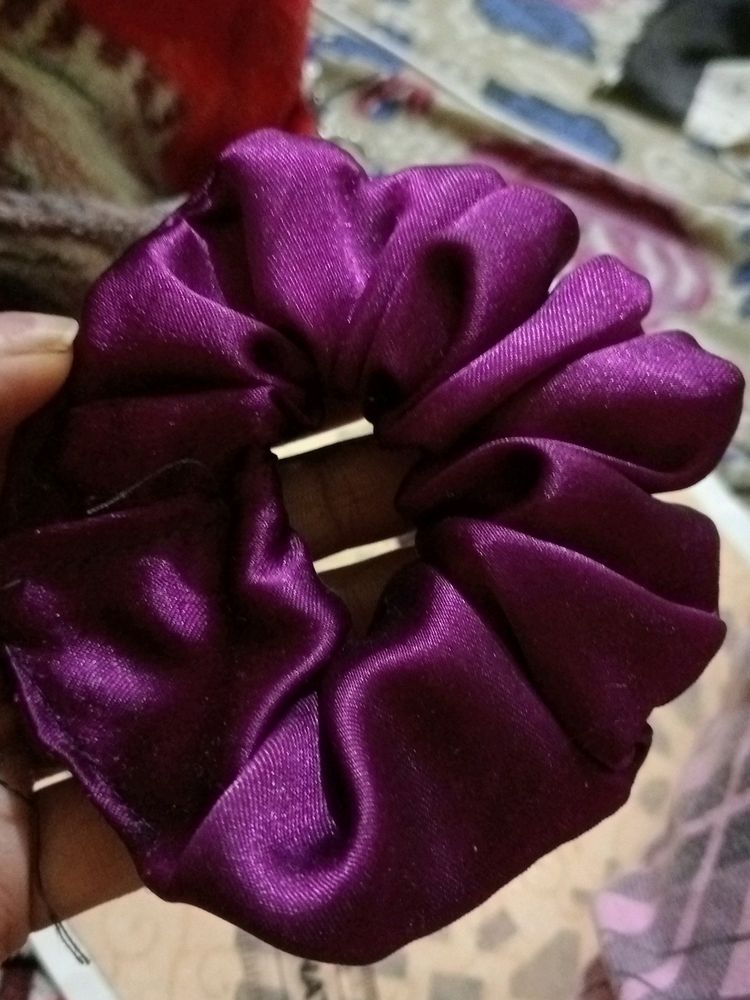 2 Satin Handmade Scrunchie 💜