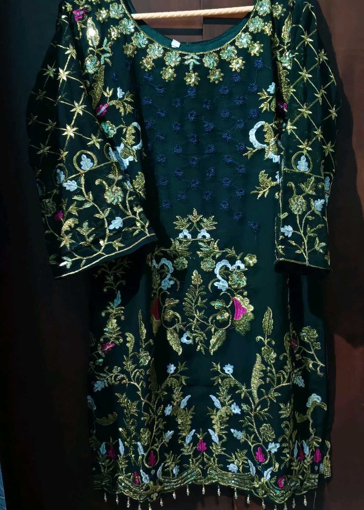 Emerald Green Embroidered Tunic