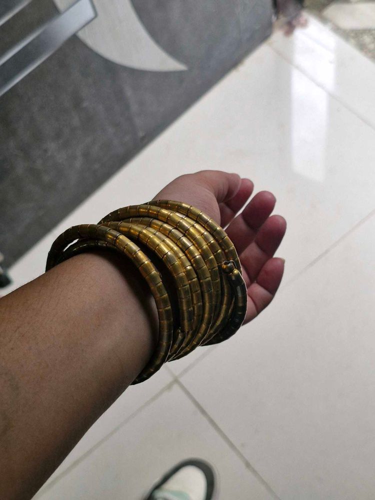 Vintage Gold Tone Snake Bracelet