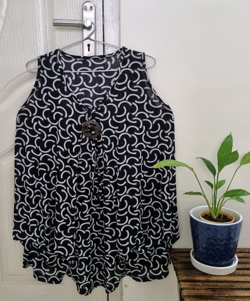 Casual Black A-line Top