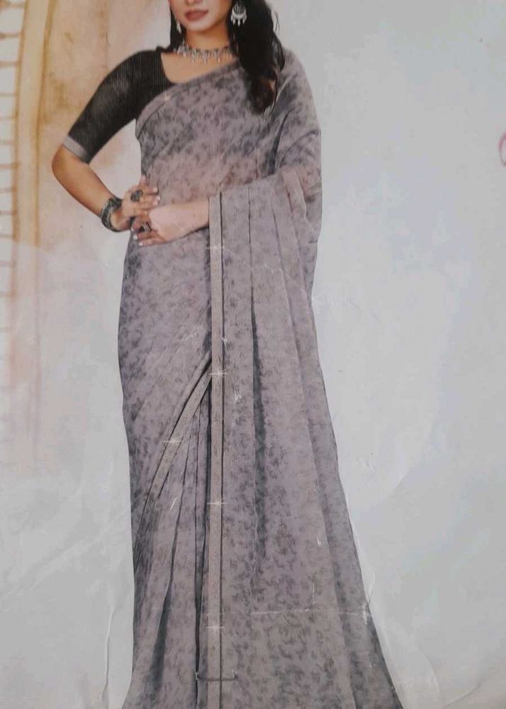 Elegant Grey Saree