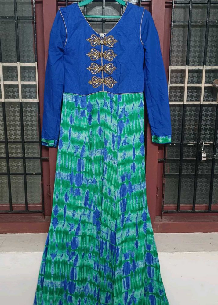 Blue &amp; Green Maxi Dress