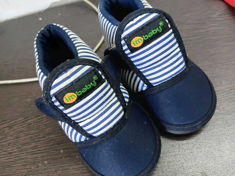 imBaby Blue Striped Shoes