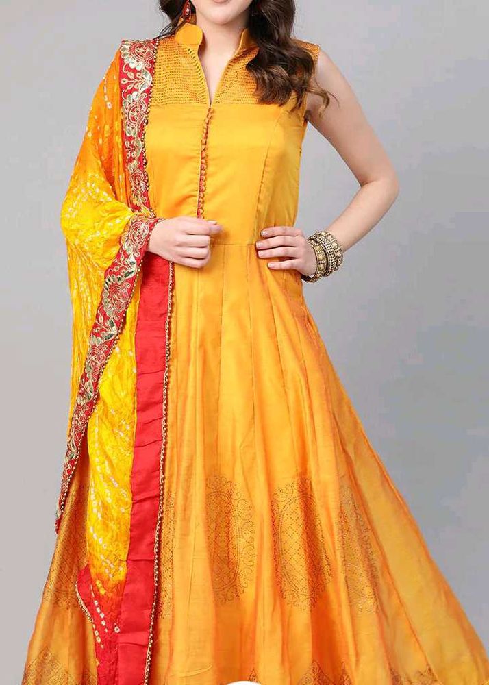 Elegant Yellow Ethnic Gown
