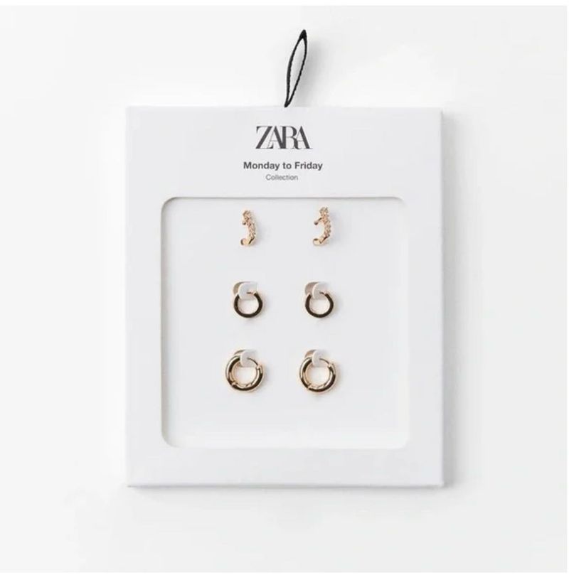 Pack Of 3 Zara Gold Earrings