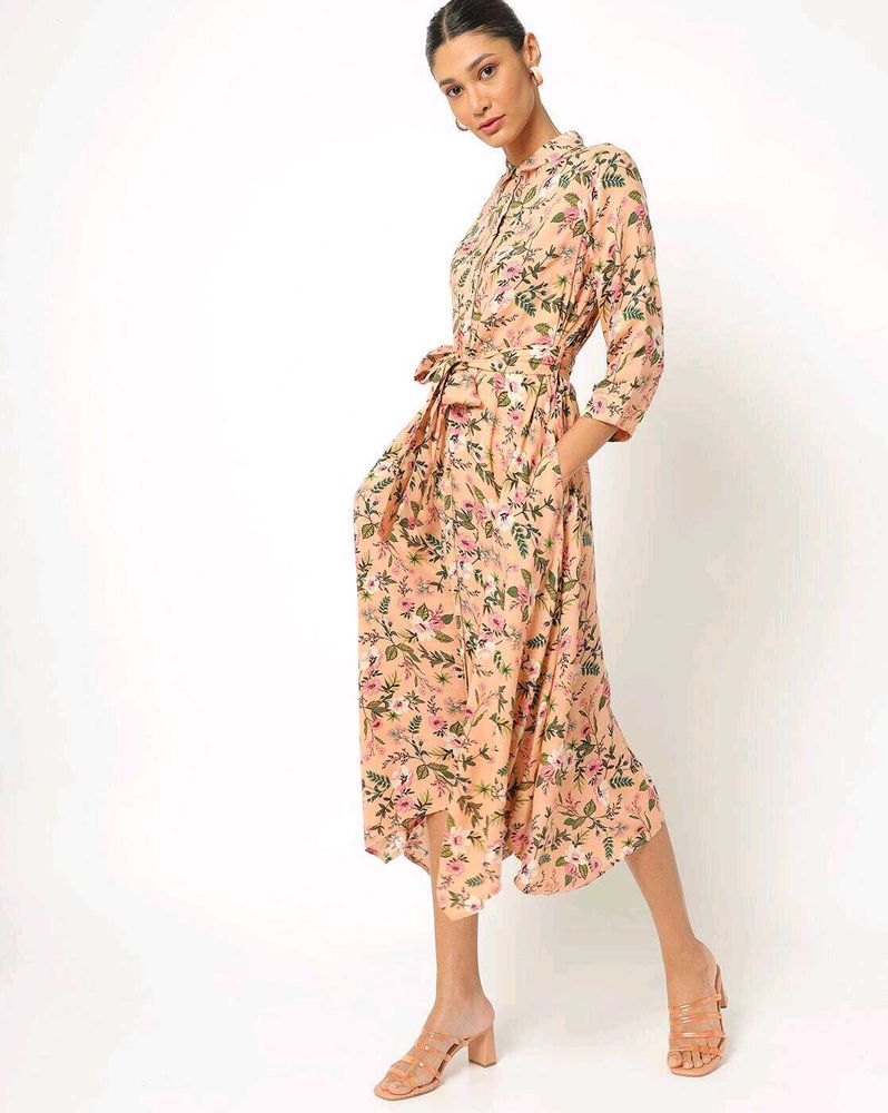 Floral Print Shirt Dress