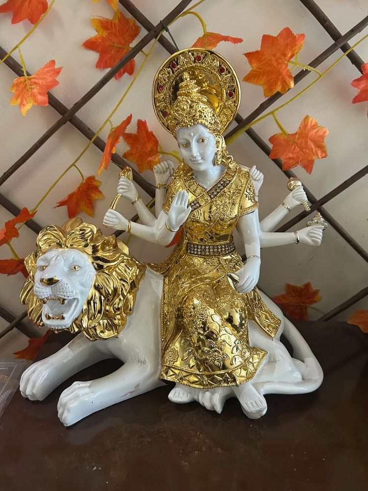 Durga Statue Golden White