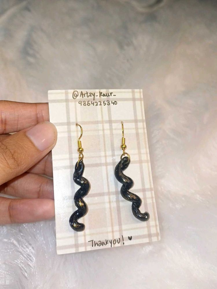 Spiral Statement Clay Earrings