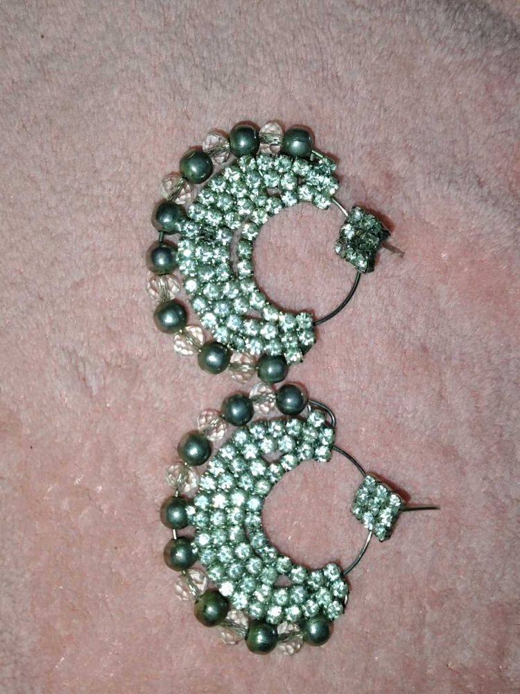 White Stone Earrings