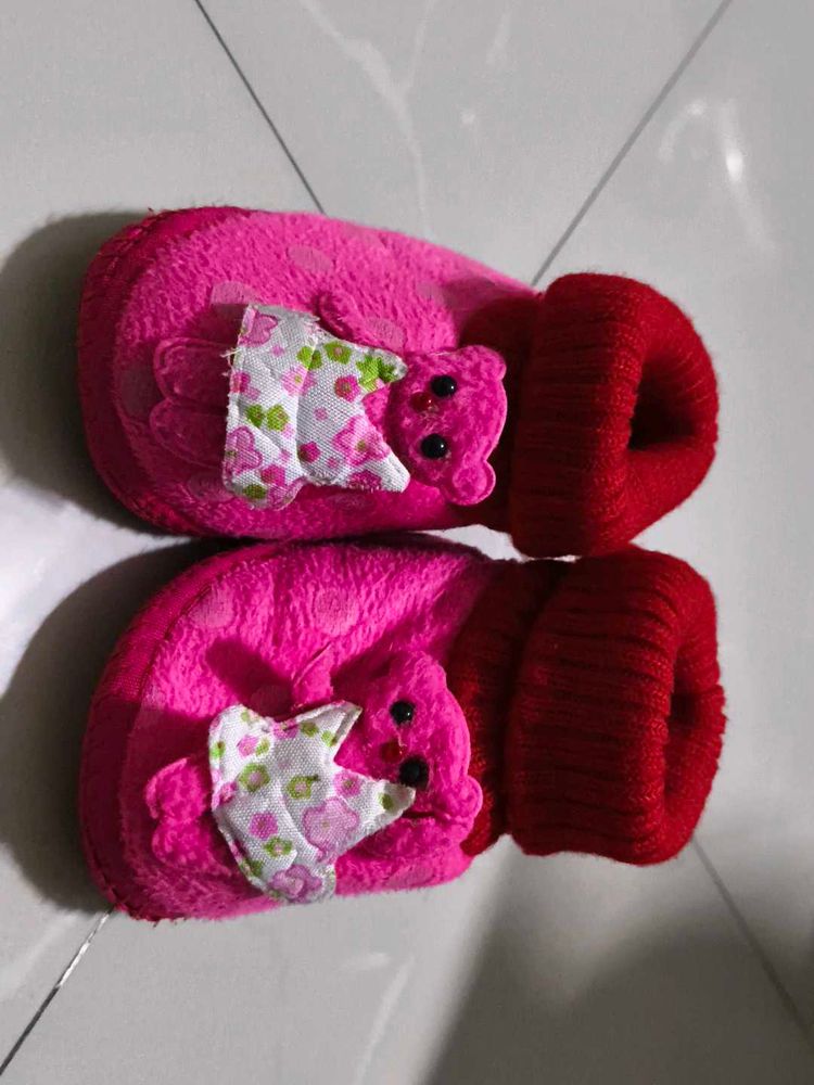Pretty Pink Baby Booties