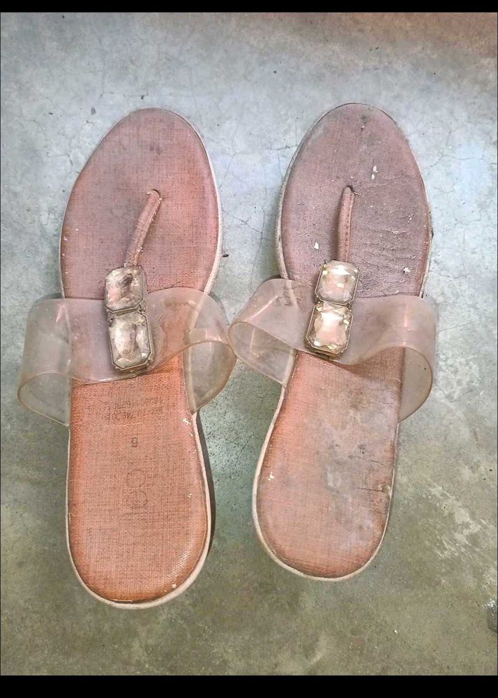 Women's Casual Pink/Clear Flip-Flops
