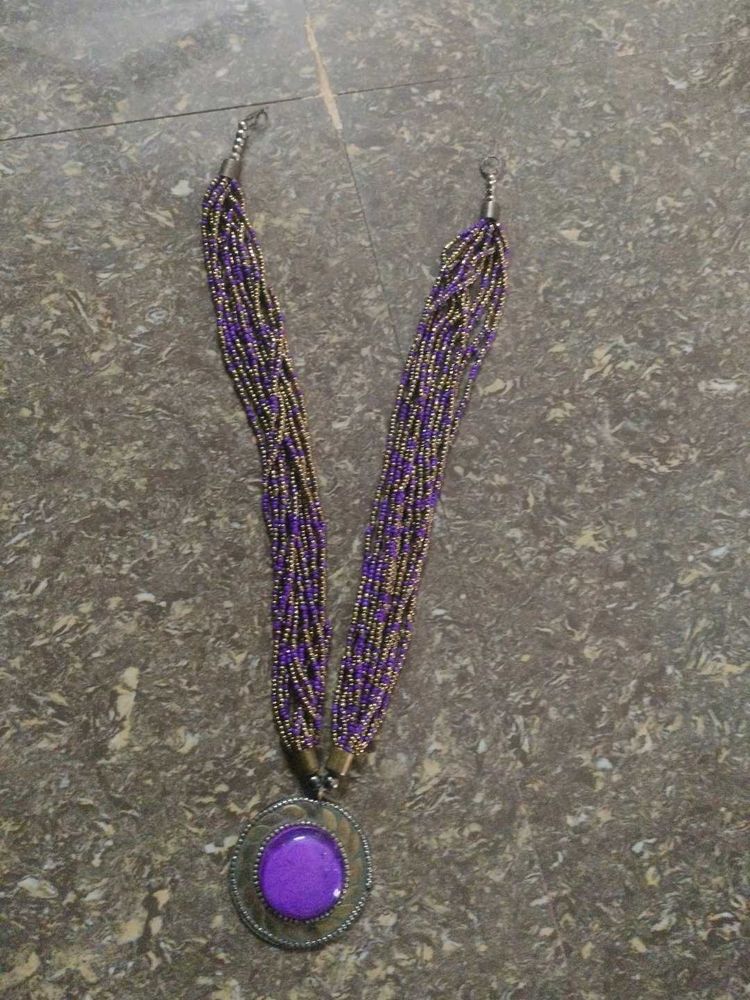 Purple Beaded Necklace
