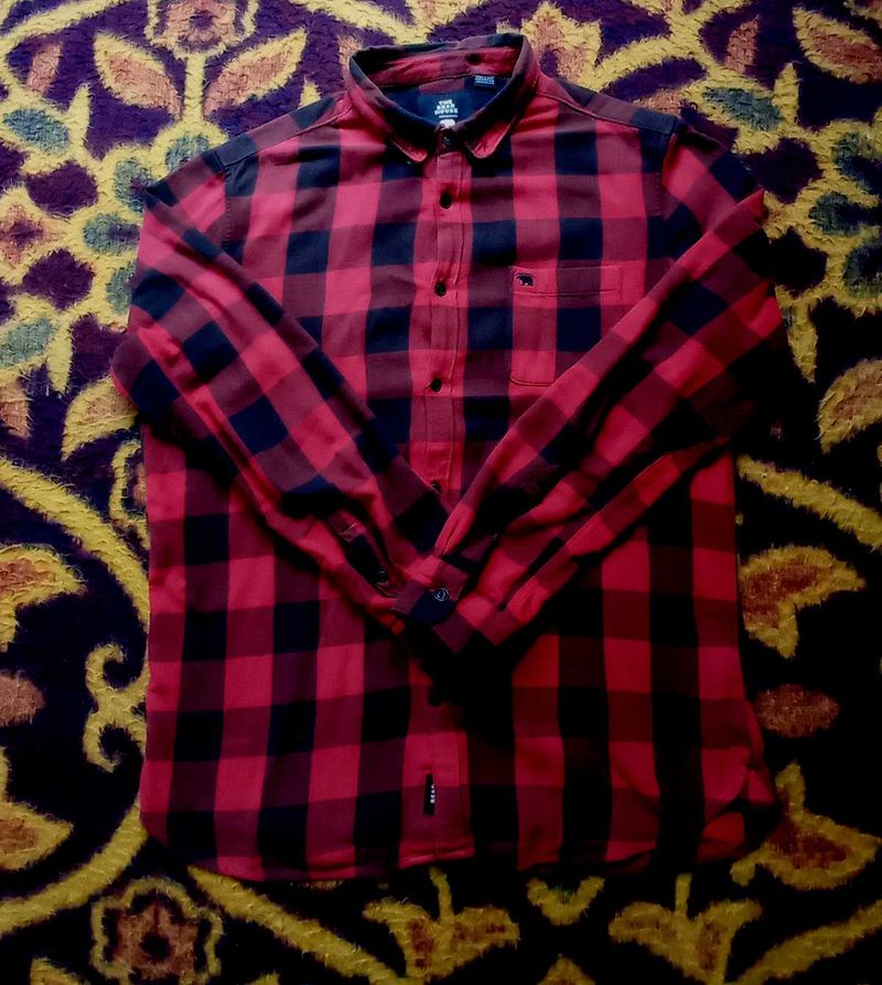 Red &amp; Black Plaid Flannel Shirt