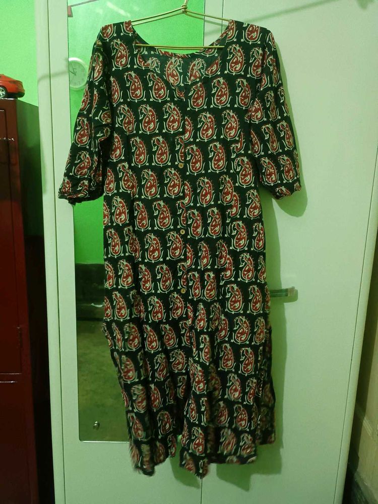 paisley printed kurta brown &amp; black