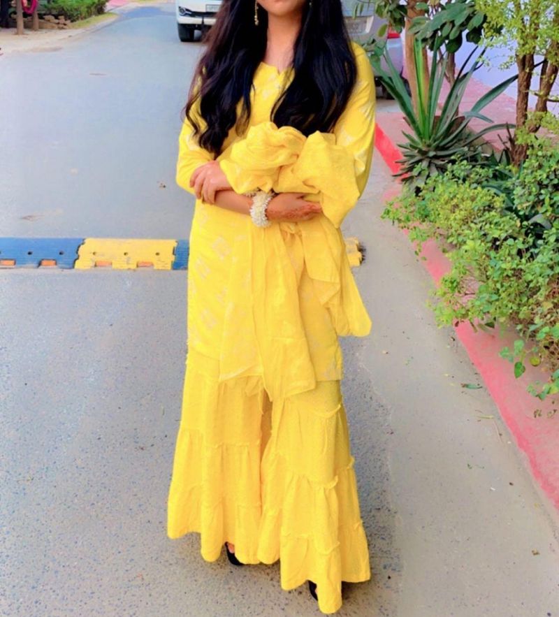 Yellow Kurta Palazzo Set