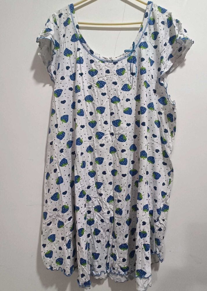 Strawberry Print Night Dress