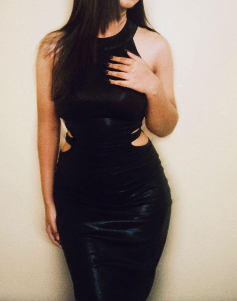 Black Metallic Bodycon Dress