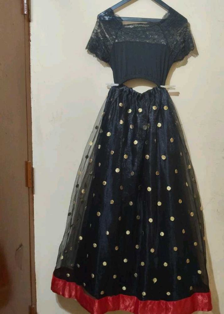 Black &amp; Gold Polka Dot Party Dress