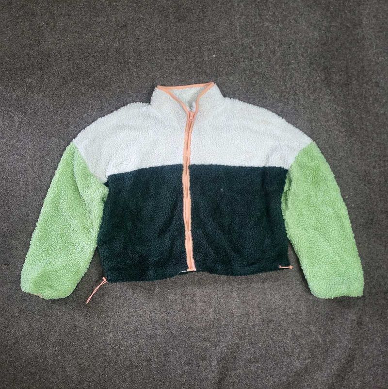Fuzzy Colorblock Jacket