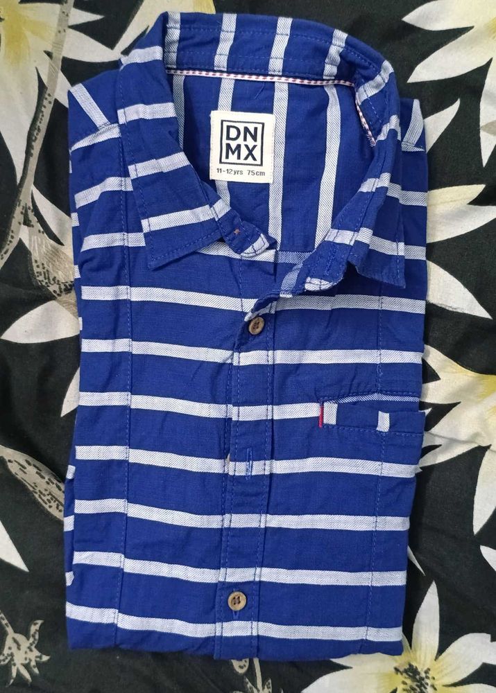 Striped Blue Boys Shirt