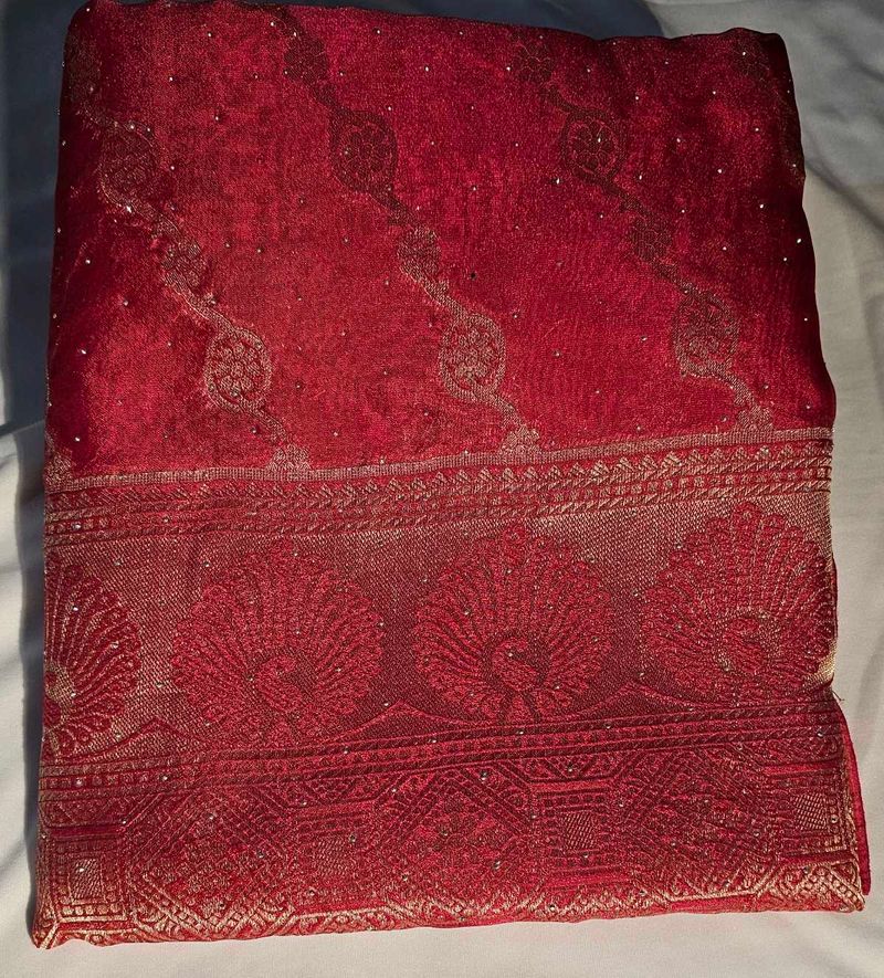 Elegant PINK ROSE Sare