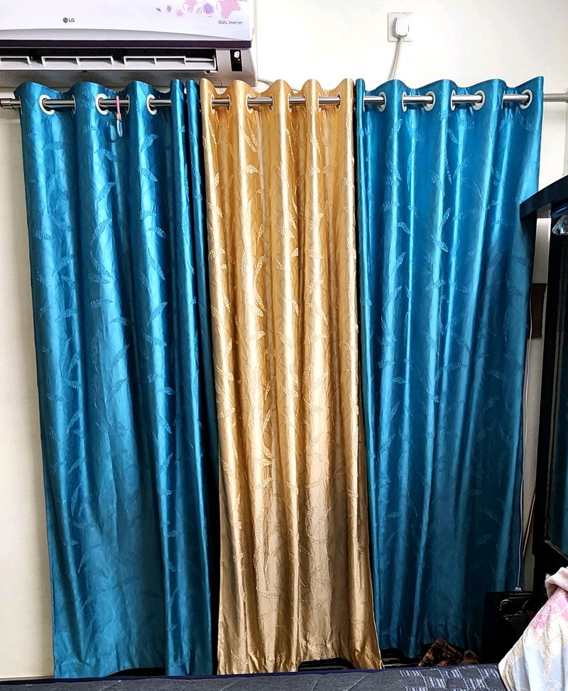 Beautiful Double Embolished Curtains - Set of 3