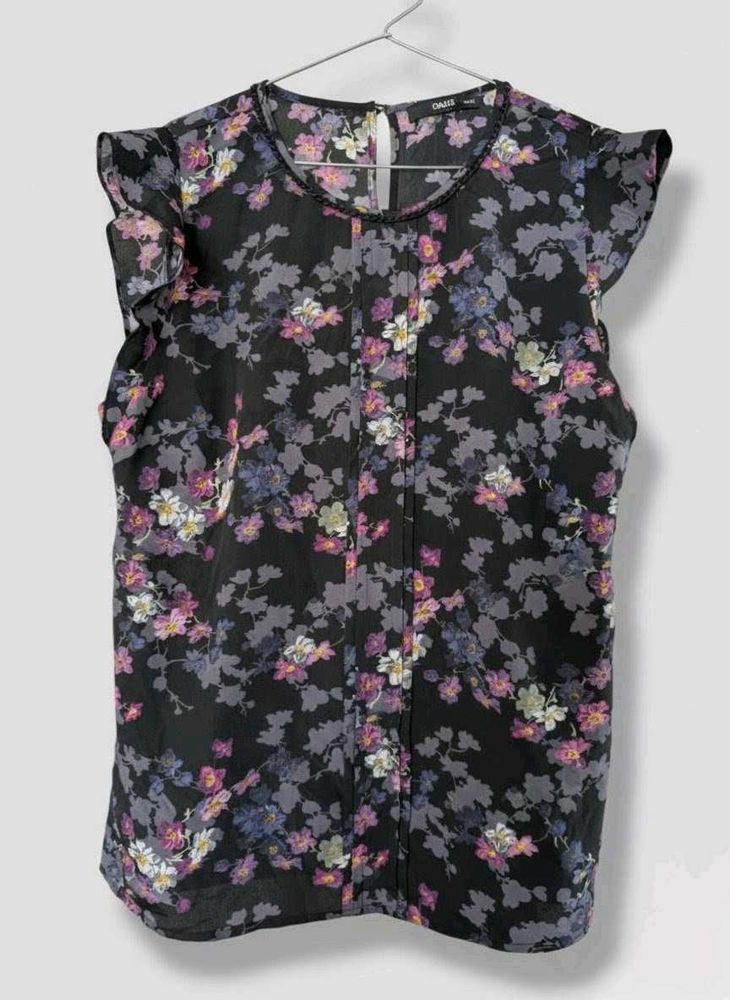 Floral Ruffle Sleeve Top (Never Used)