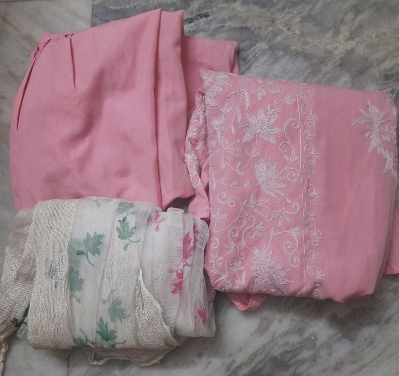 Pink Embroidered Kurta Set