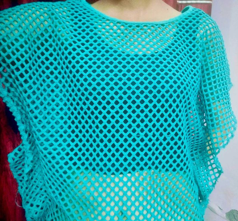 Casual Crochet Net Top