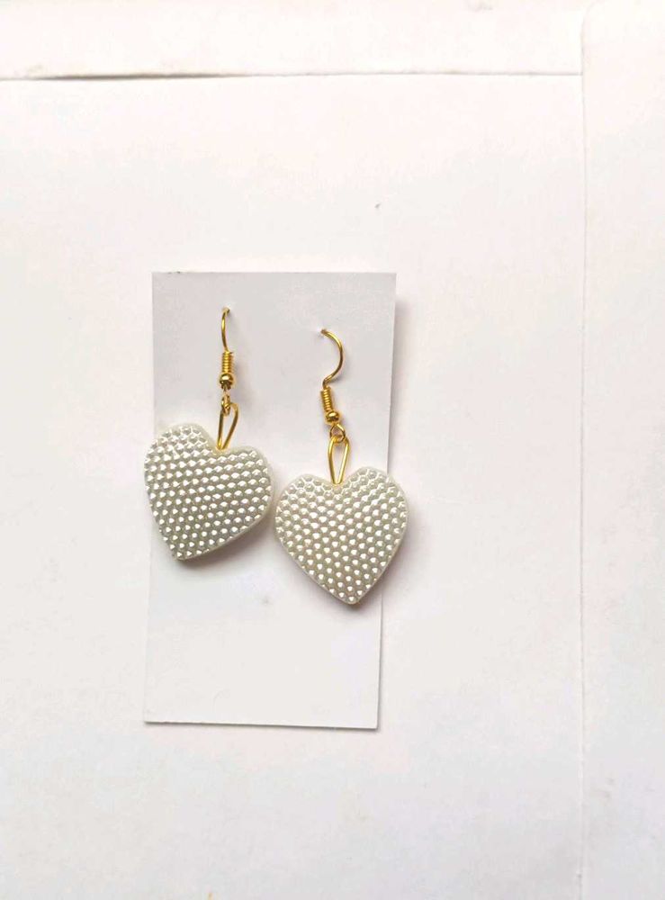 Pearl Heart Earrings