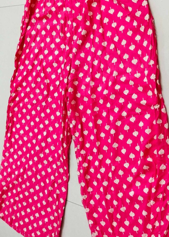 Pink Printed Not Used Palazzo