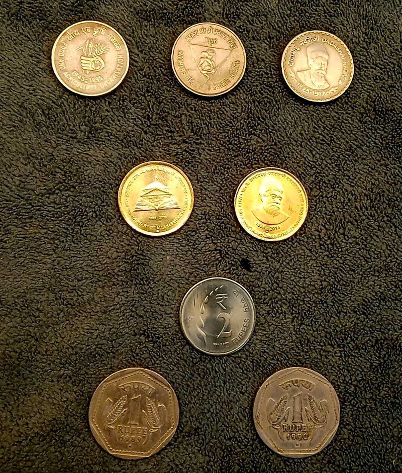 Set Of 8 Rare Indian Coins