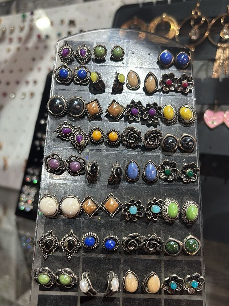 Vintage Gemstone Earrings(all studs)