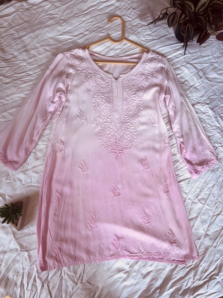 Baby Pink Chikankari Kurta