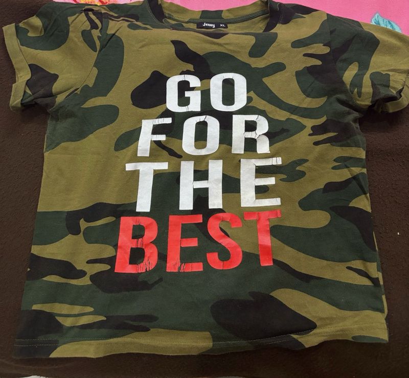Camo &#34;Go For The Best&#34; Tee