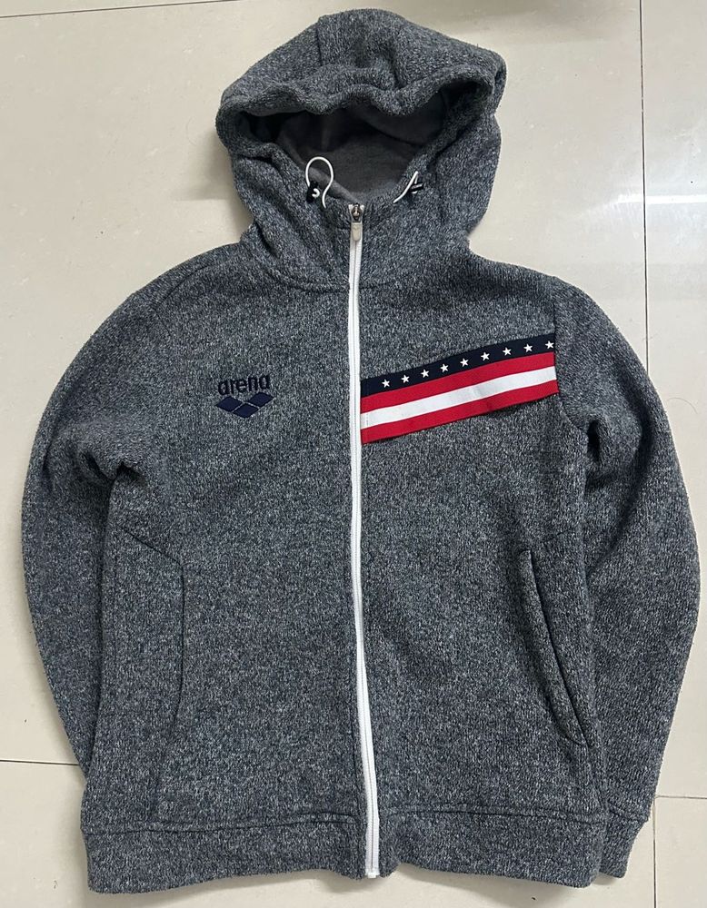 Arena Gray Zip-Up Hoodie