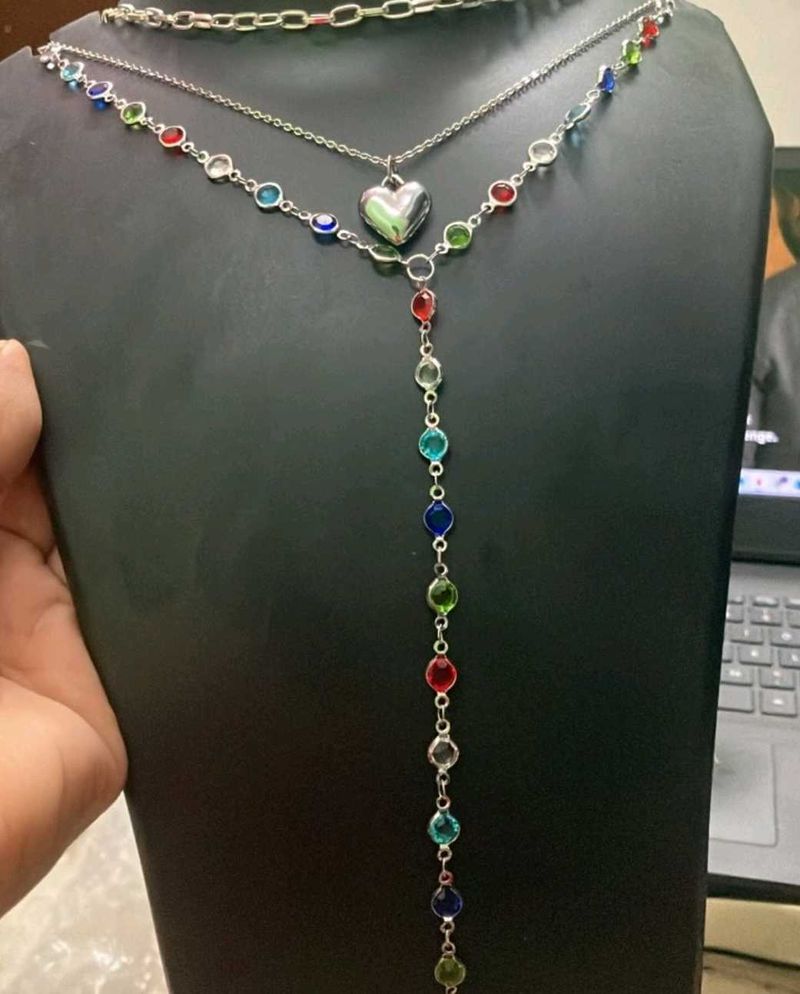 Colorful Silver Neck Peice
