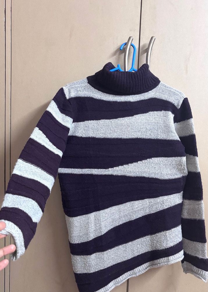 Striped Turtleneck Sweater