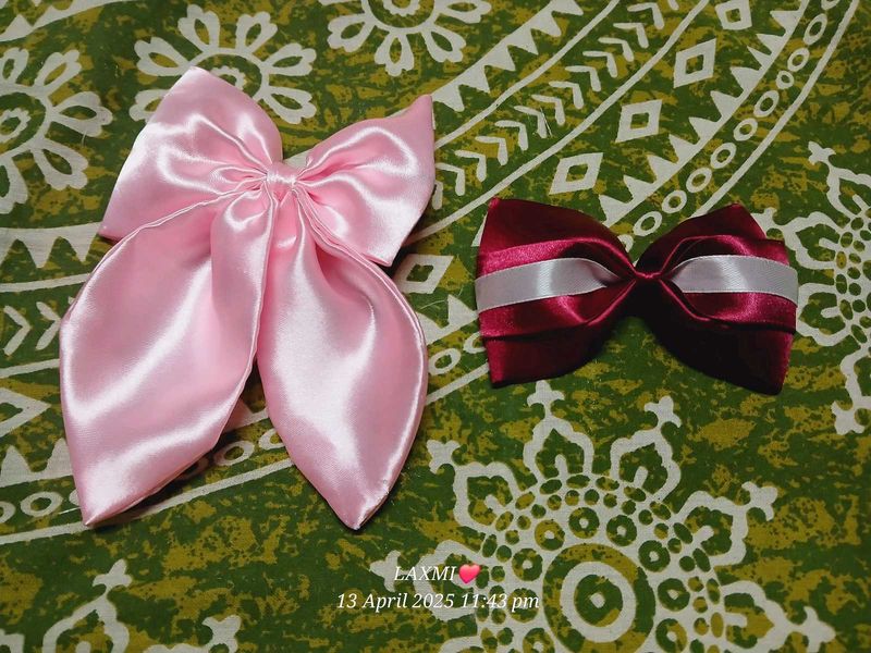 Satin Ribbon Bows - Set of 2