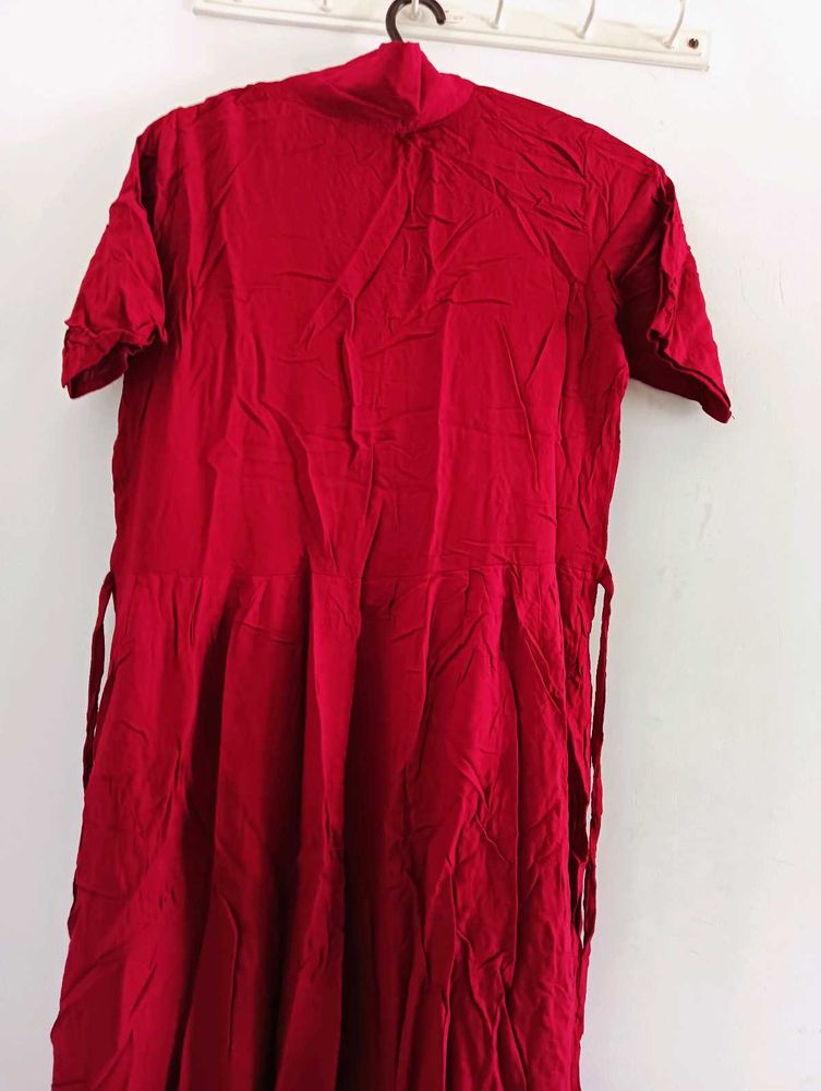 Red Short Sleeve Dress